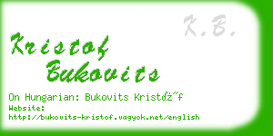 kristof bukovits business card